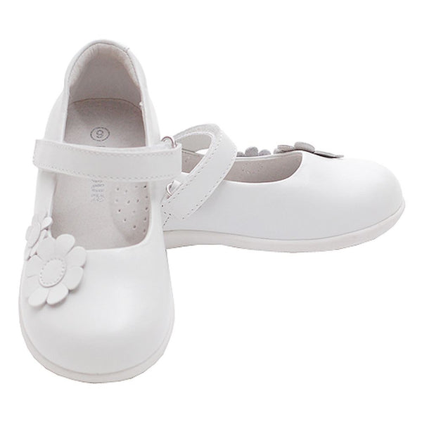 White Double Daisy Strap Sandal Shoes Toddler Little Girls 5-2 - SophiasStyle.com